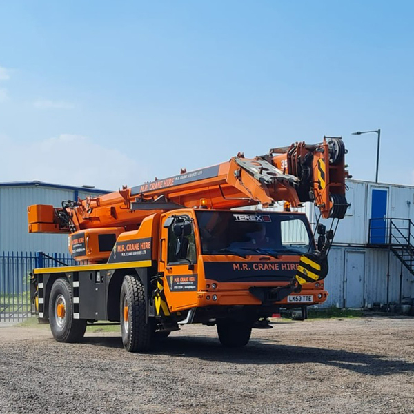 M.R. Crane Hire's Terex Crane at Yard in Teesside